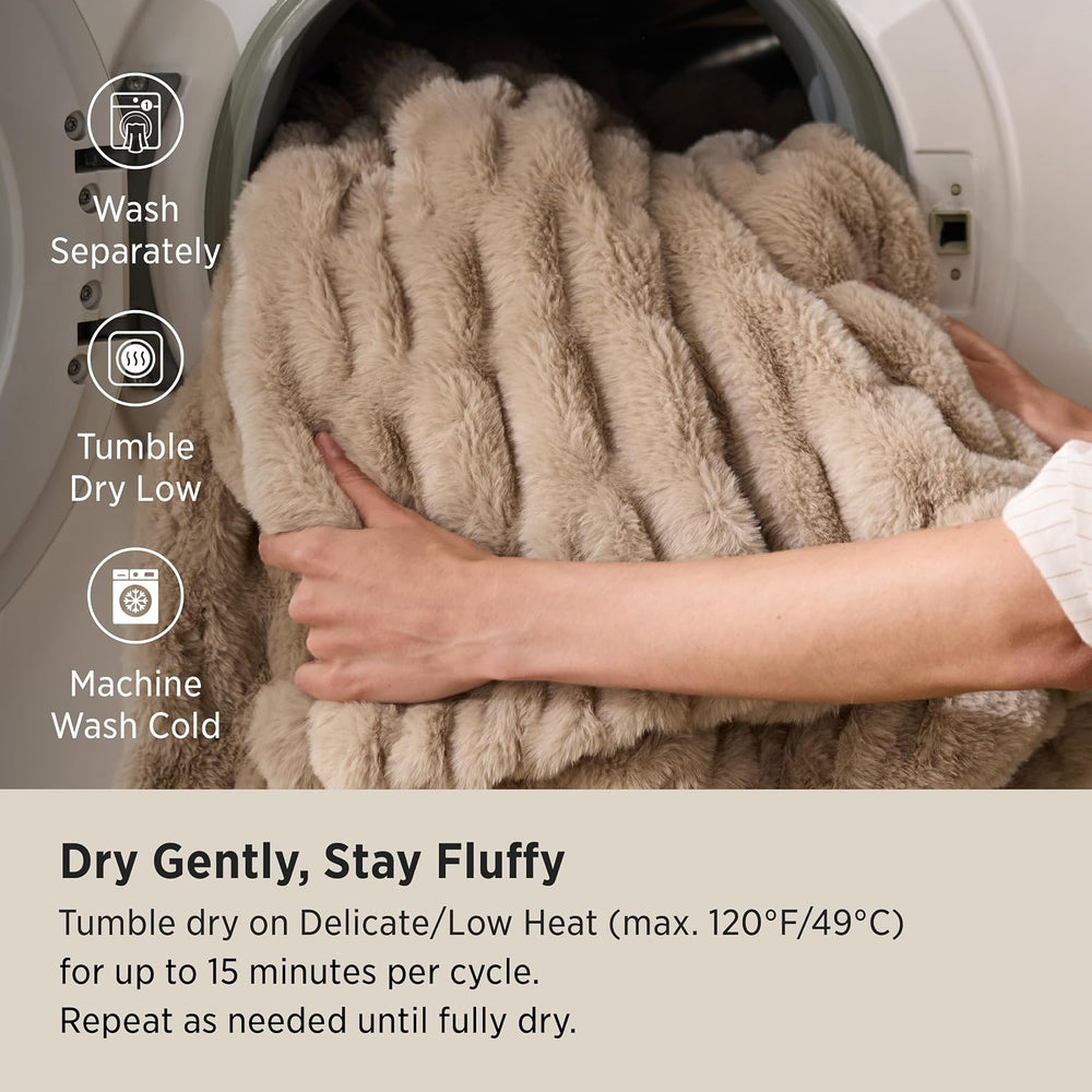 Bedsure Ultra Soft Double-Sided Faux Fur Throw Blanket for Christmas, Fluffy ...