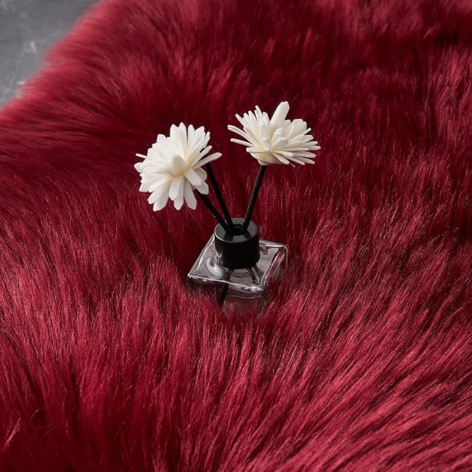 EasyJoy Ultra Soft Fluffy Shaggy Area Rug Faux Fur Rug Chair Cover Seat Pad - Image 7