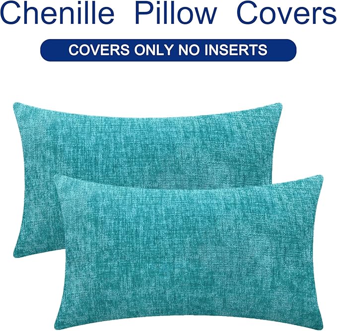 CaliTime Throw Pillow Covers Decorative 16 X 26 Inches Pack of 2 Cozy Chenille - Image 6