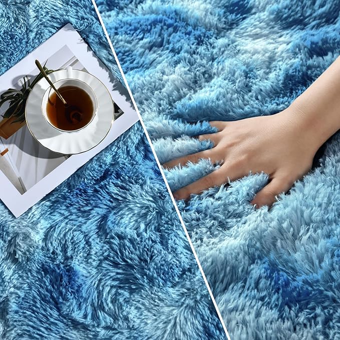 Deerhoo Shag Area Rug, 4 X 6 Tie-Dyed Plush Fuzzy Rugs - Image 3