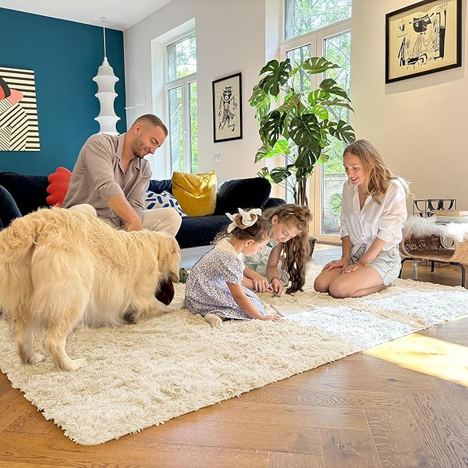 OLANLY Area Rugs for Living Room Bedroom, Machine Washable 4x5.9 ft Soft Fluffy - Image 7