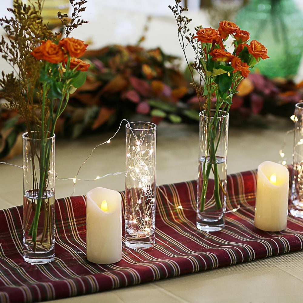 Glass Cylinder Bud Vases for Centerpieces, Set of 12 Clear Small vases,Handma...