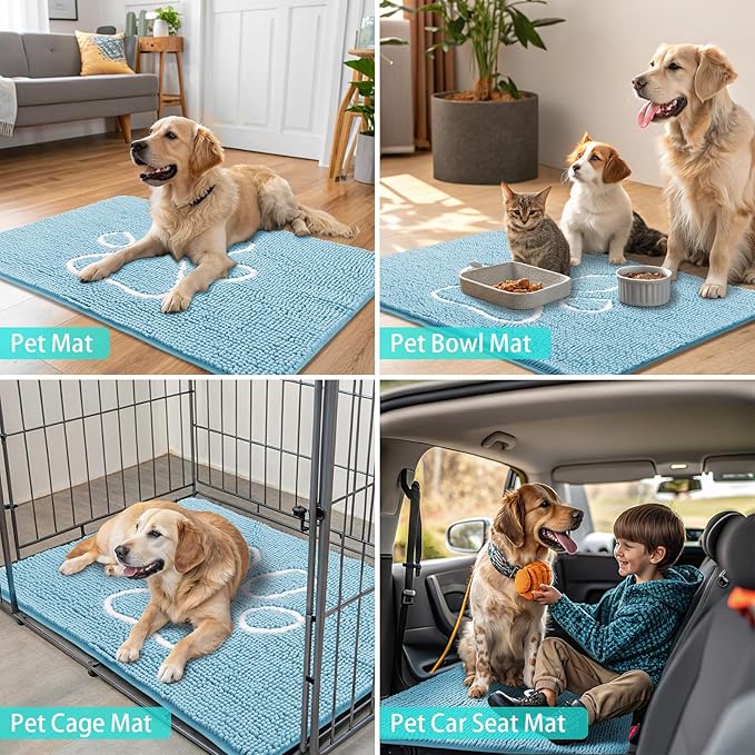 Smiry Dog Door Mat for Muddy Paws, Absorbent Dirt Trapper Non Slip Quick Dry - Image 8