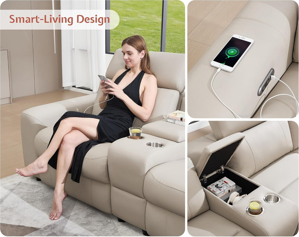 Power Reclining Sectional, Sectional Recliner, Leather Reclining Sectional | ...
