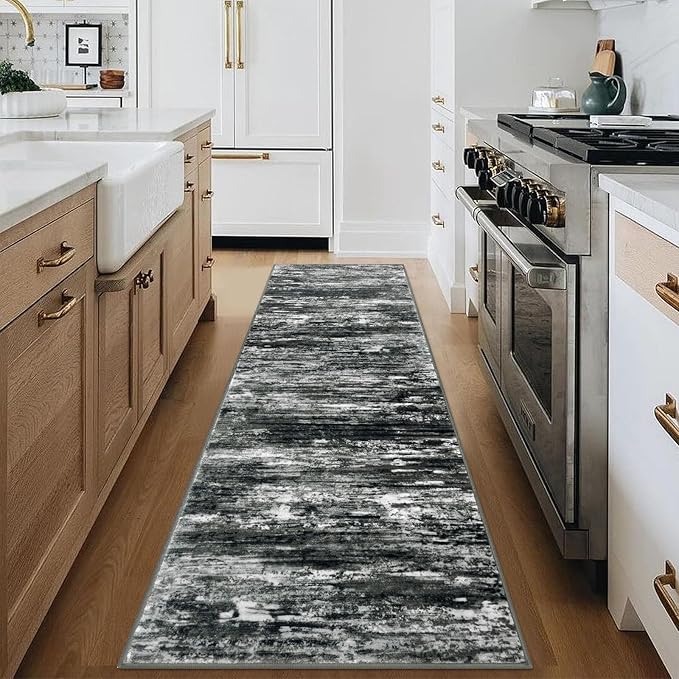 KOZYFLY Modern Abstract Hallway Runner Rug, 2.6x8 Washable Rug Runner Non-Slip - Image 3