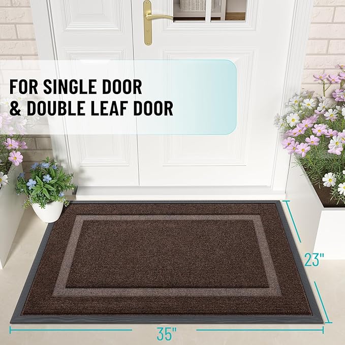 OLANLY Front Door Mat Indoor Outdoor Entrance, Waterproof All-Season, - Image 2