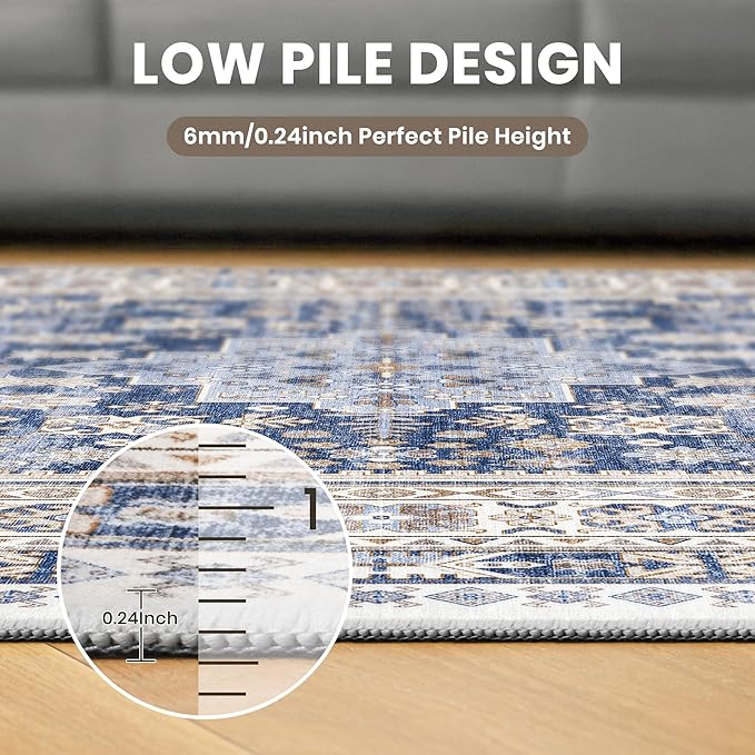 zesthome 2x6 Runner Rug for Hallways, Machine Washable Rug, Non Slip Vintage - Image 7
