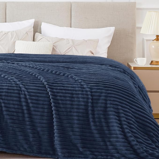 BEDELITE Fleece Blanket King Size – 3D Ribbed Jacquard Soft and Warm Decorative - Image 7