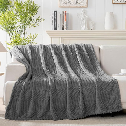 60x80 Inch Grey Twin Blanket - Image 2