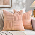Fancy Homi 2 Packs Peach Decorative Throw Pillow Covers 20x20 Inch by Fancy+Homi