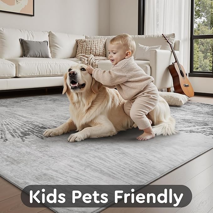 8x10 Area Rugs for Living Room-Machine Washable Rug Ultra Soft Non Slip Area - Image 5