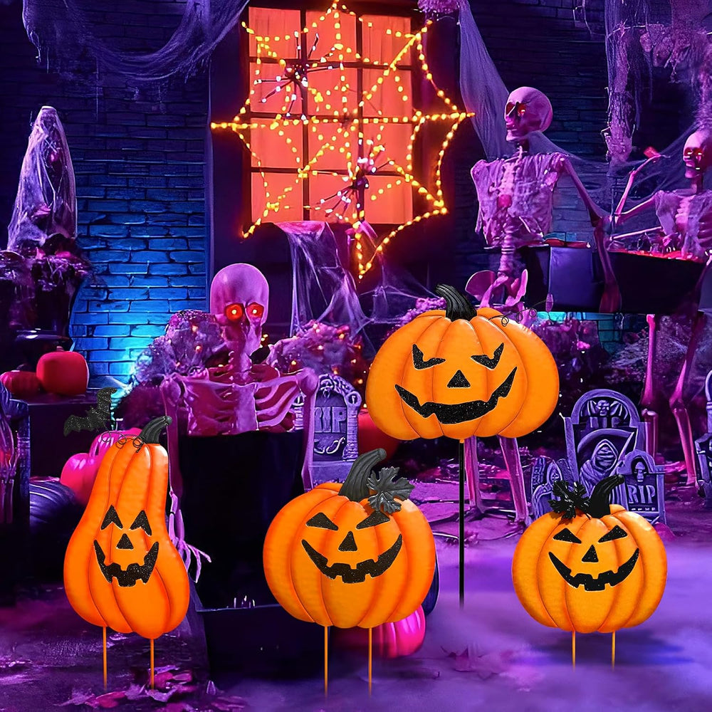 2 Pack Halloween/Thanksgiving Garden Stakes, Outdoor Party Décor Stacked Meta...