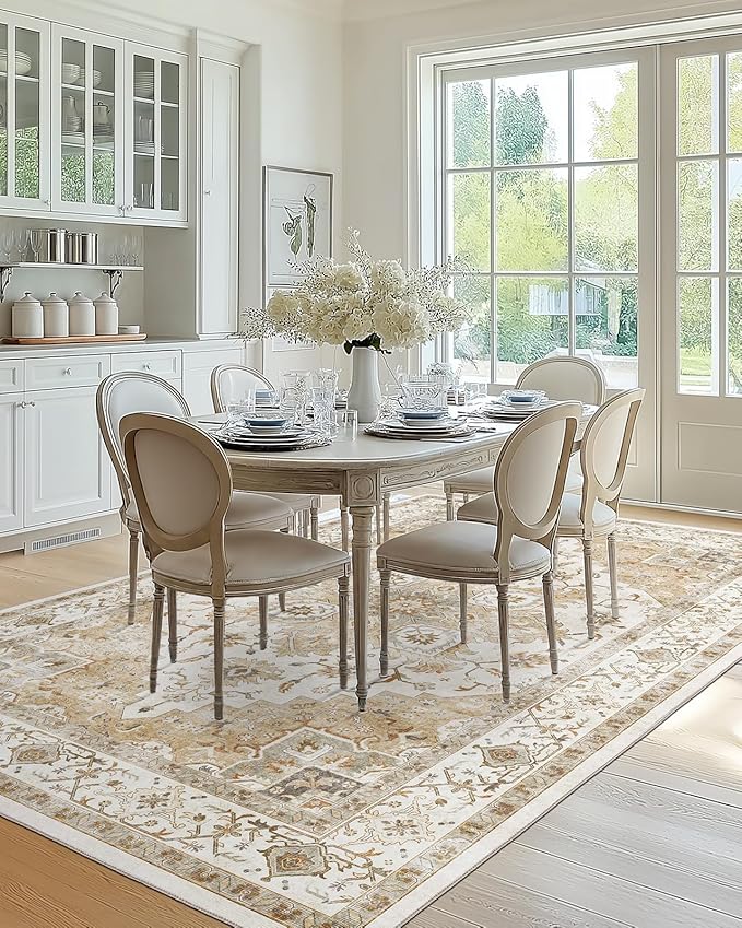 AMADA HOMEFURNISHING 9x12 Area Rugs, Low-Profile Large Washable Area Rug - Image 5