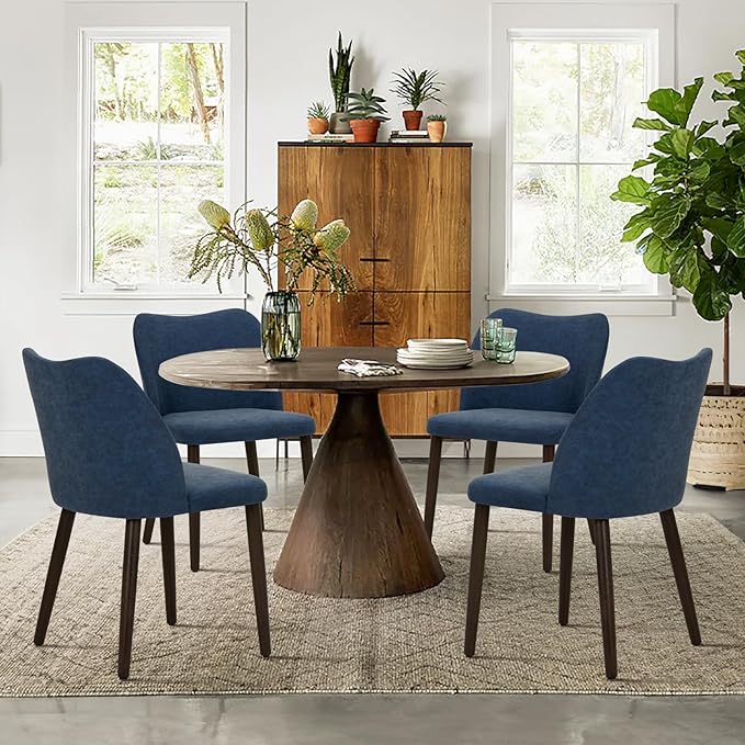 COLAMY Upholstered Dining Chairs Set of 6, Modern PU Leather Dining Room Kitc...