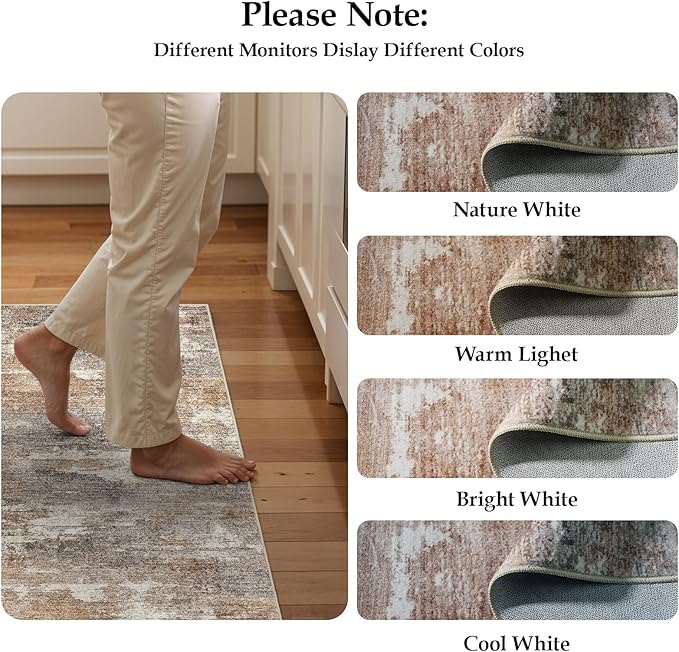 2'6''x16' Washable Kitchen Runner Rug: Modern Abstract Runners - Image 7