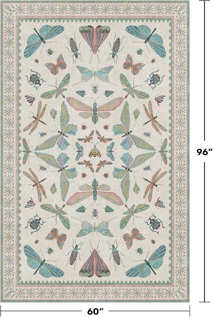 Hazo Haus Green and Blue Nursery Rug 5x8 - Image 2
