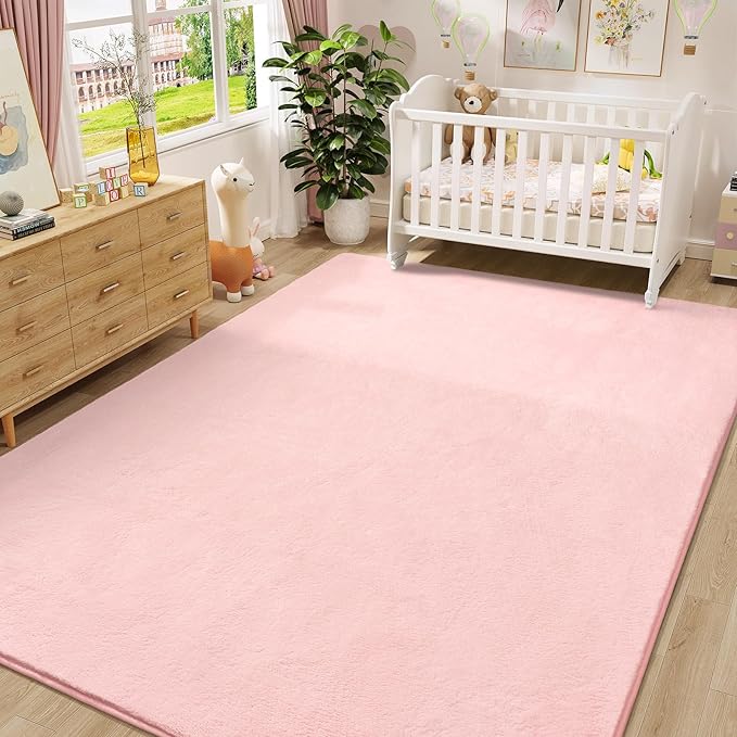 Amearea Large Modern Area Rugs for Bedroom Living Room, 5x8 Feet Pink Thickened - Image 7