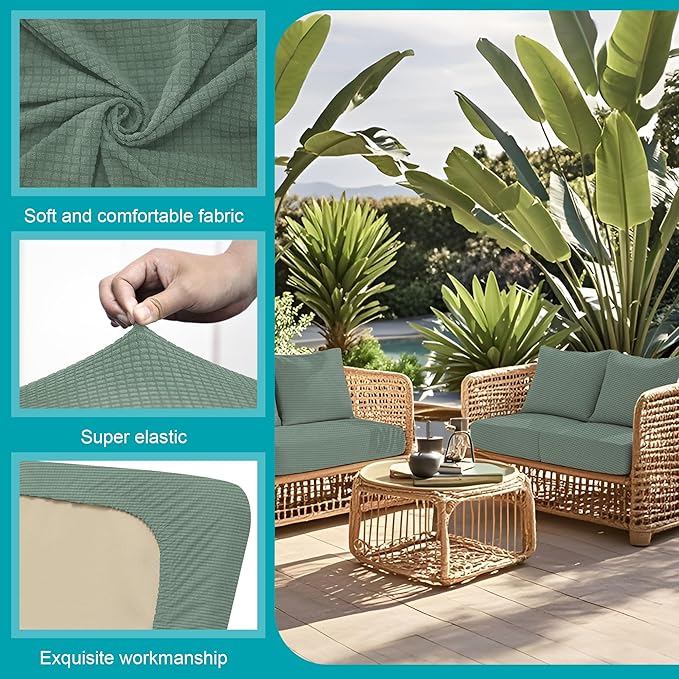 12Pcs Stretch Patio Cushion Covers, Outdoor Couch Covers Replacement, Outdoor - Image 3