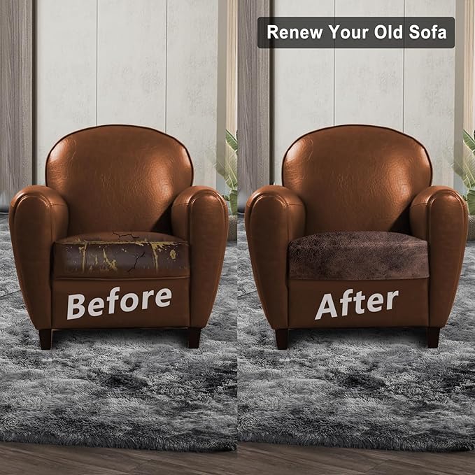 Leather Look Couch Cushion Covers Sofa Seat Slipcovers Sets Couches Furniture - Image 7