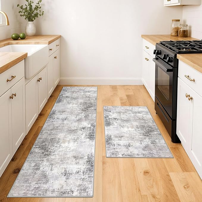 IOHOUZE Abstract Area Rugs and Runners Sets 2x3 and 2x6 Ft, Washable Entryway - Image 2