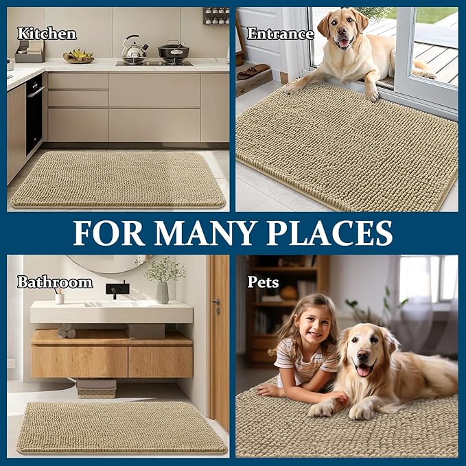 OLANLY Dog Door Mat for Muddy Paws 47x24, Absorbs Moisture and Dirt, Absorbent - Image 8