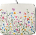 Giwawa Spring Floral Dish Drying Mat 16"x18" Watercolor Summer Wildflower Dish by Giwawa
