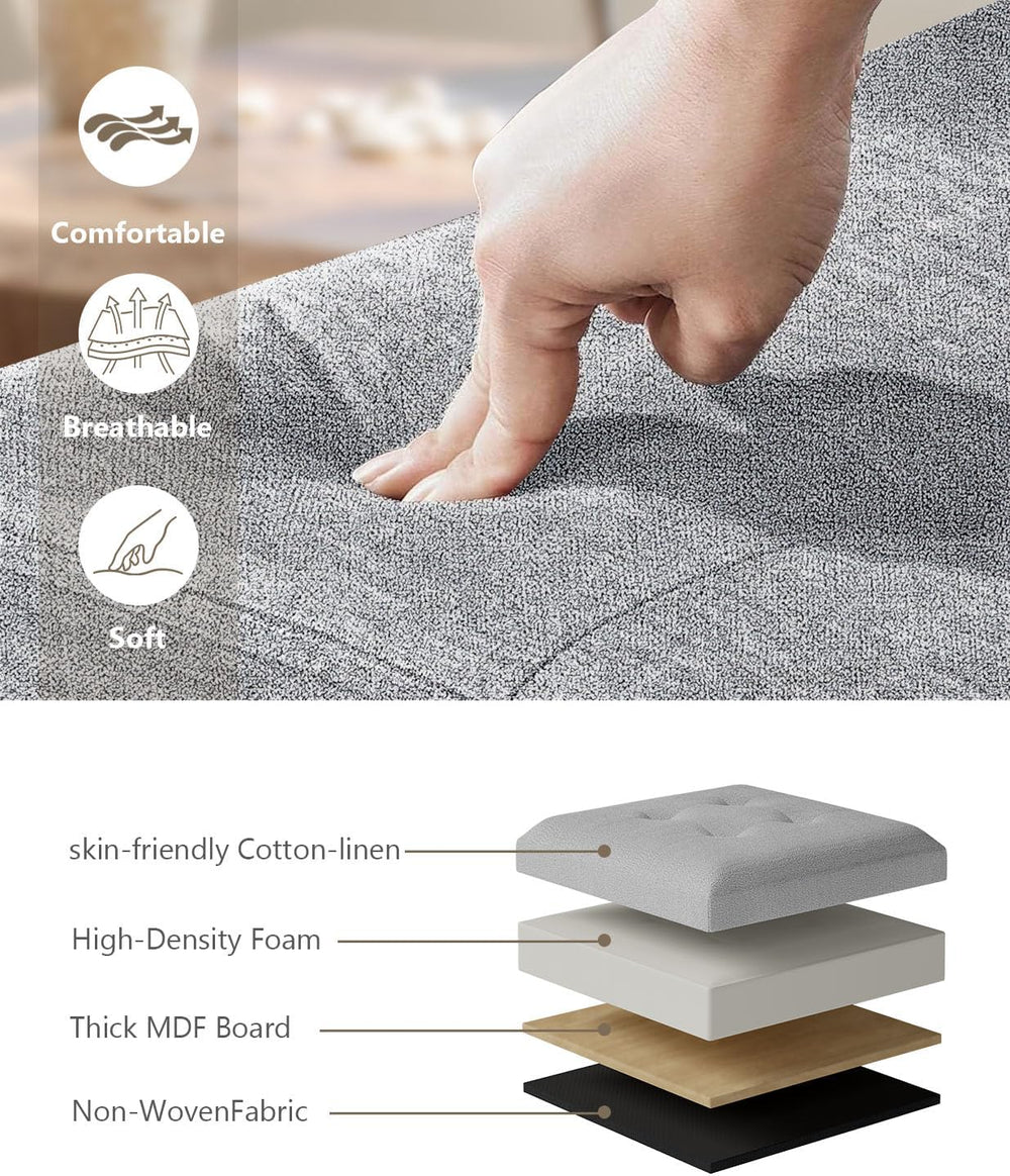 OS MOTOR Folding Storage Ottoman Bench, Dark Gray, 30 Inches | Multi-Function...