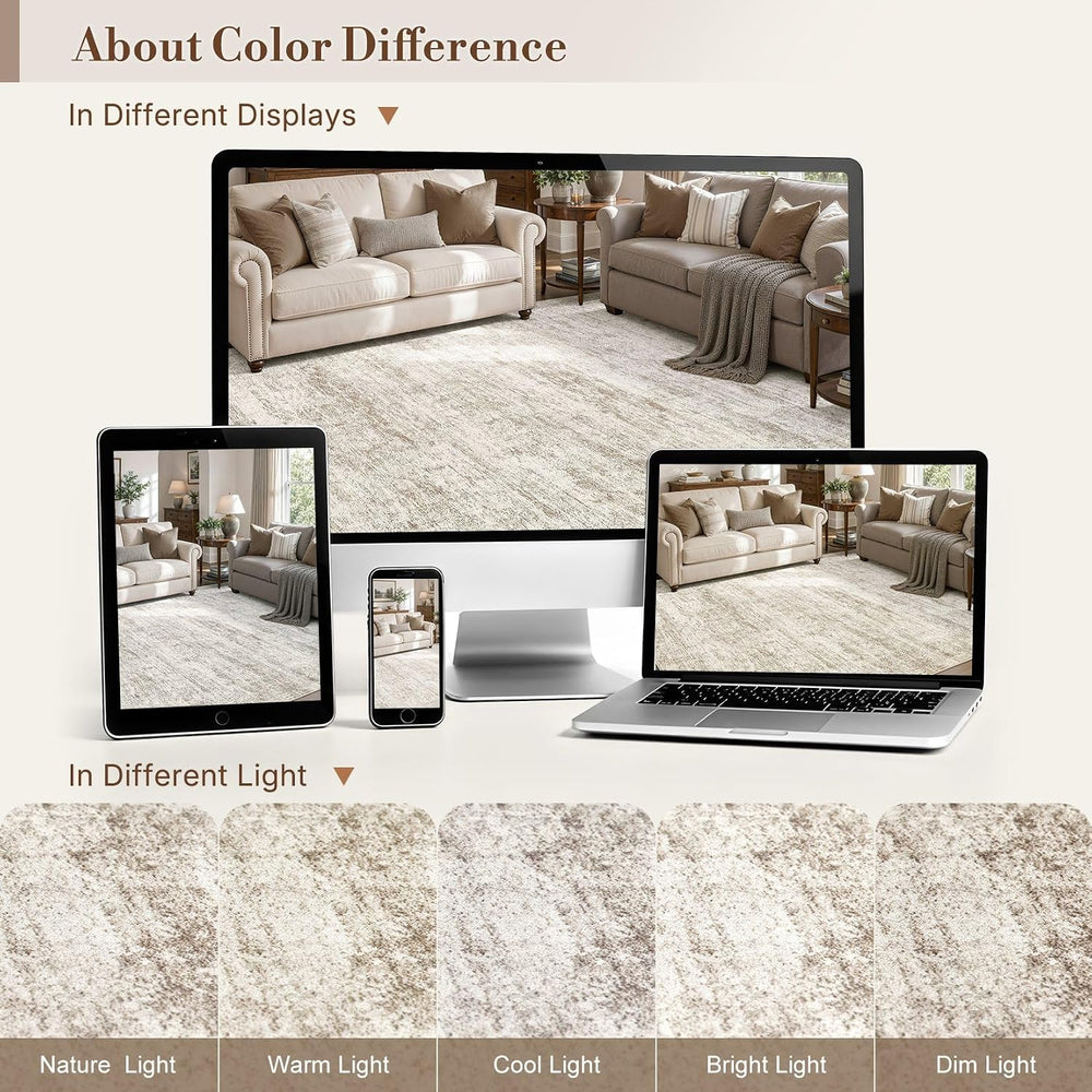 cotiled 10x14 Area Rugs for Living Room Bedroom, Non-Slip Abstract Rug