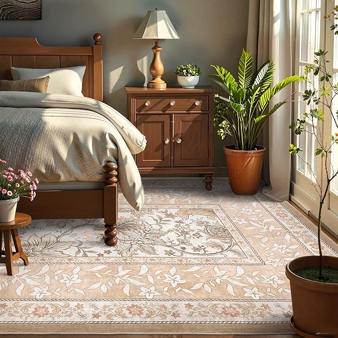 GarveeHome Provence 6x9 Area Rugs, Botanical Grove Vintage Cottagecore Non-Slip - Image 2