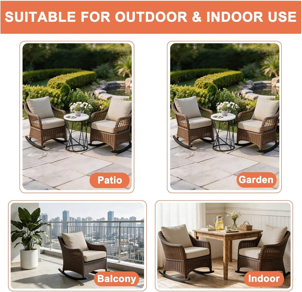 24 x 24 Outdoor Deep Seat Cushions Set of 2, Sand Beige