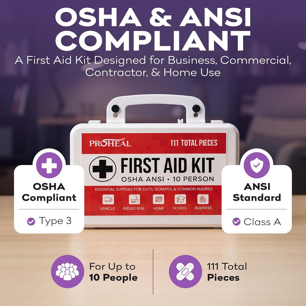 OSHA Compliant First Aid Kit for Car, Home & Business - 10 Person, Type I...