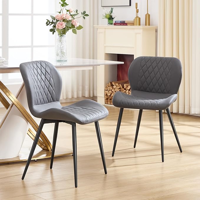 Dining Chairs Set of 6, Comfy Modern Dining Chairs with Thick Cushions, Uphol...