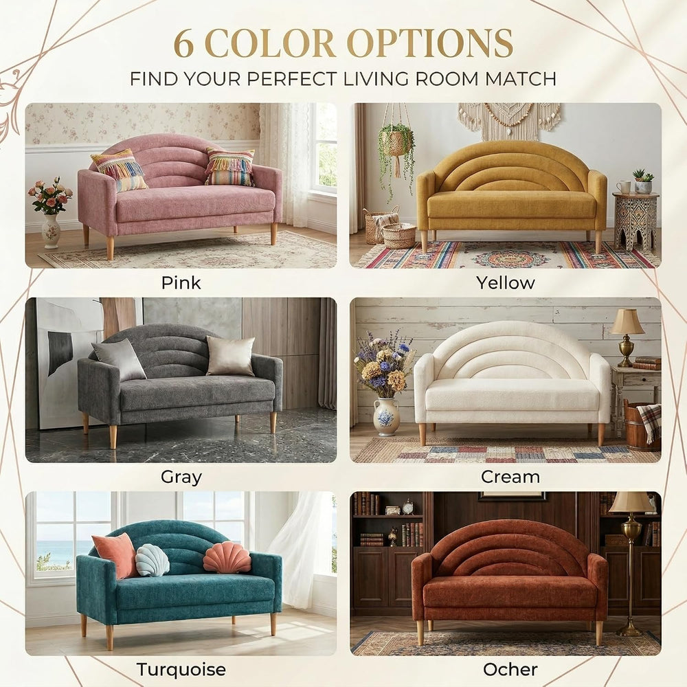 49" Small Loveseat Sofa for Small Spaces, Office Couch, Ocher Orange