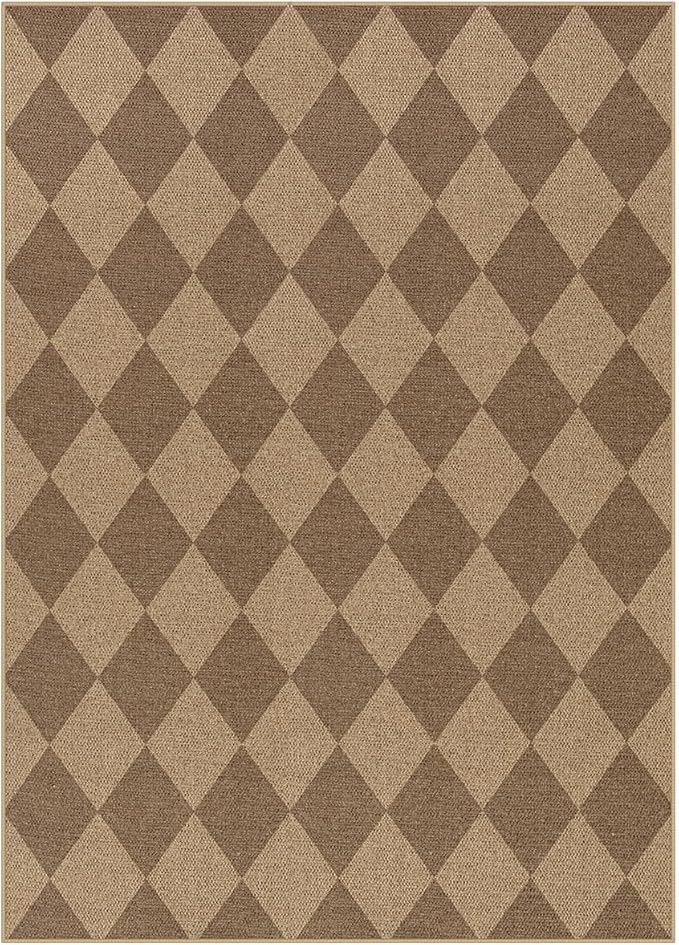 Lahome Checkered Easy Jute Indoor Outdoor Rug, 5x7 Area Rugs - Image 7