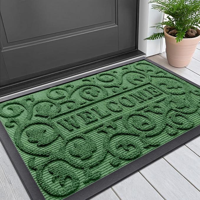 Smiry Welcome Door Mat Outside Entrance, Heavy Duty Trap Dirt and Moisture Easy by Smiry