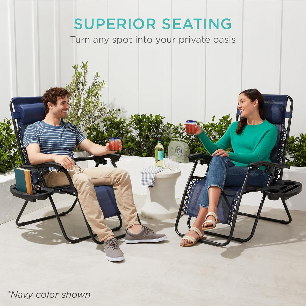 Best Choice Products Zero Gravity Chairs Recliner, Set of 2