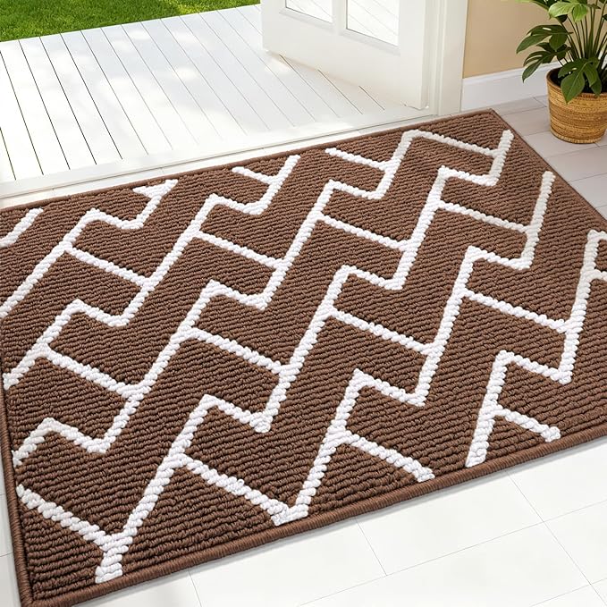 OLANLY Front Door Mat, Non-Slip Rubber Backing, Dirt Resistant and Absorbent by OLANLY