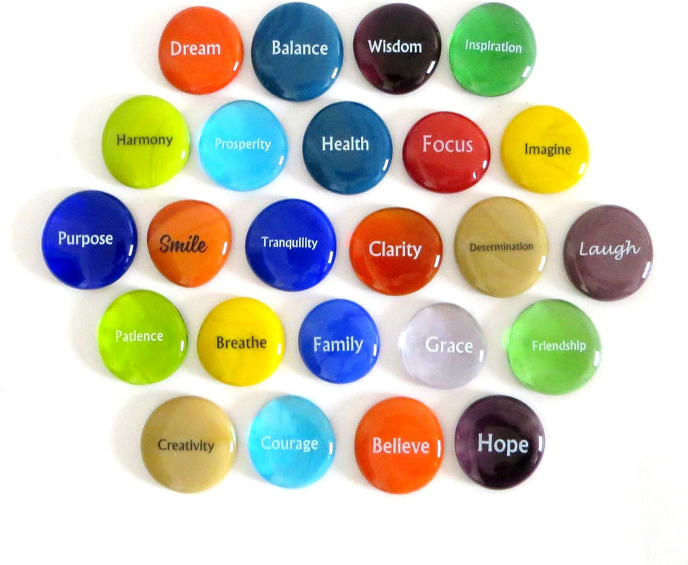 Lifeforce Glass Focus Glass Stones, 24 Inspiring, Encouraging and Motivating ...