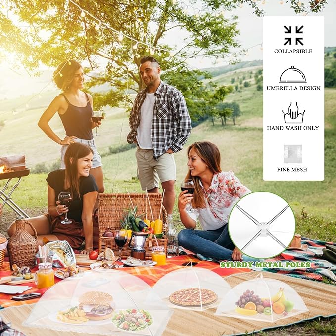 6 Pack Food Covers for Outside Mesh, Food Nets for Outdoors Large Food Covers - Image 6