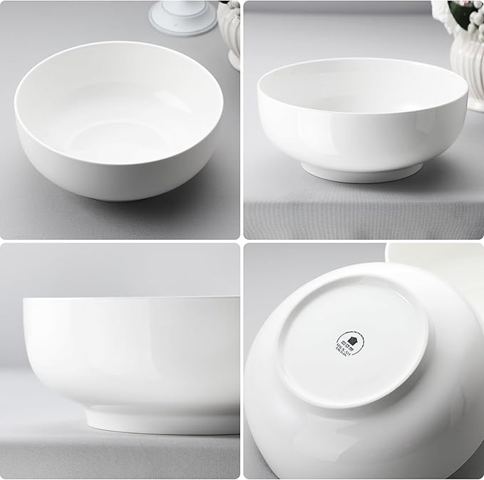 MALACASA Serving Bowls, 114 OZ Extra Large Salad Bowls Set of 2, Porcelain - Image 6
