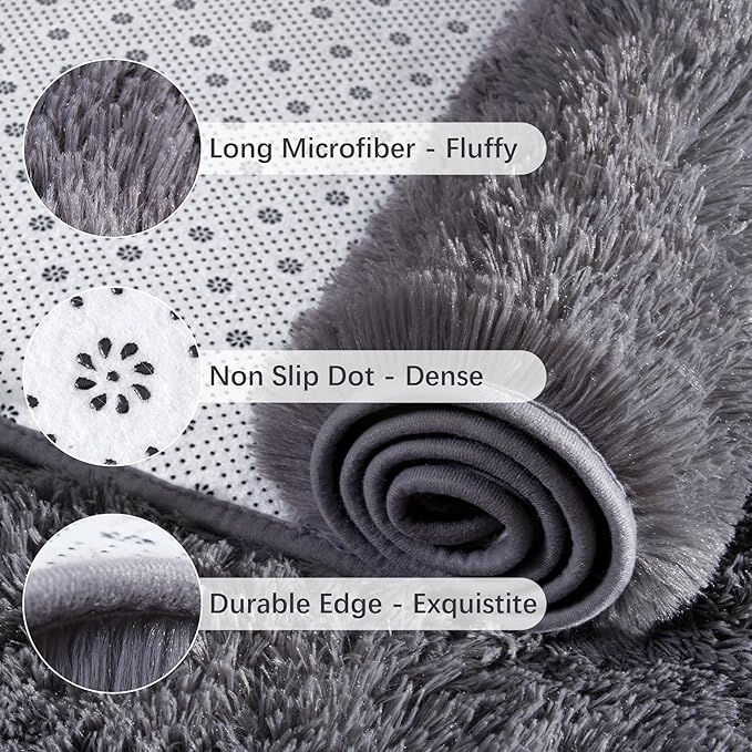 Chicrug Soft Runner Rugs for Bedroom Living Room Plush Fluffy Rug 2x8 Feet - Image 6