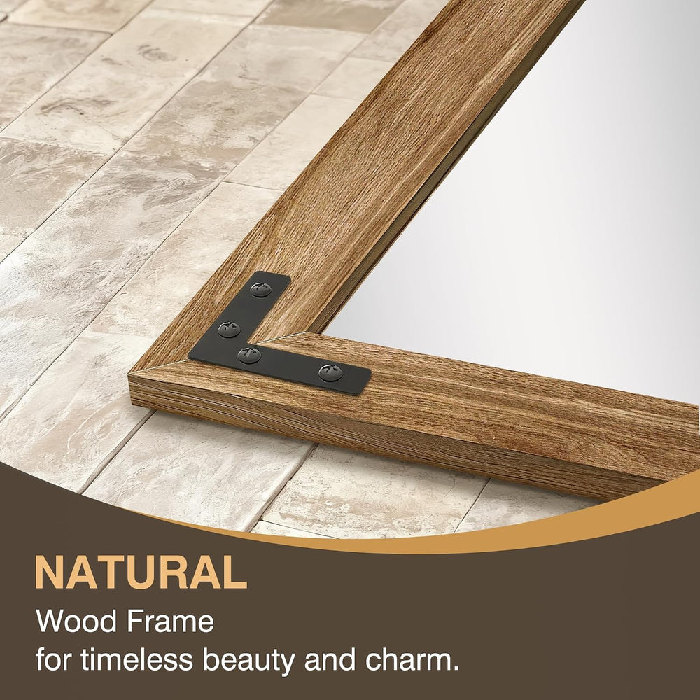 Bathroom Mirror for Wall, 26" x 38" Wooden Vanity Mirror