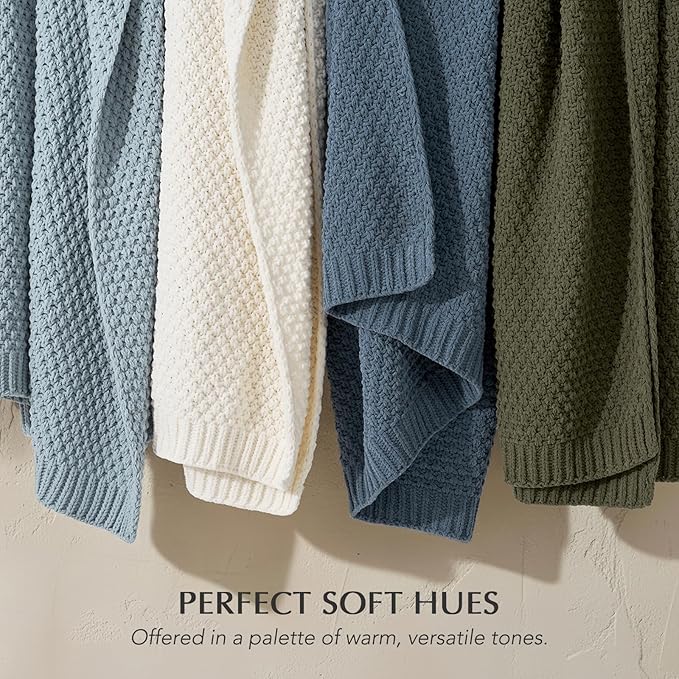 EVERGRACEHOME Chunky Chenille Knit Throw Blanket - Image 6