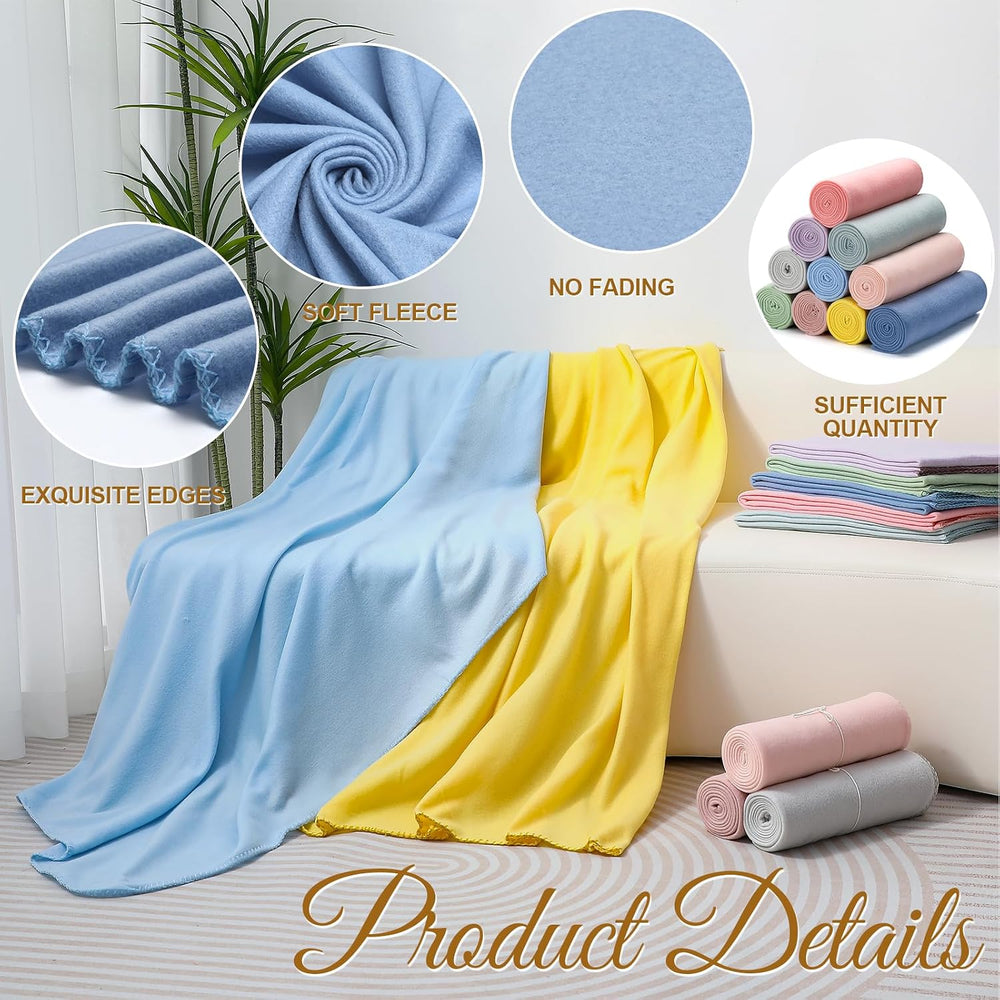 10PCS Pastel Fleece Blankets Bulk 50 X 60, Soft Lightweight Throw Blanket Kit...