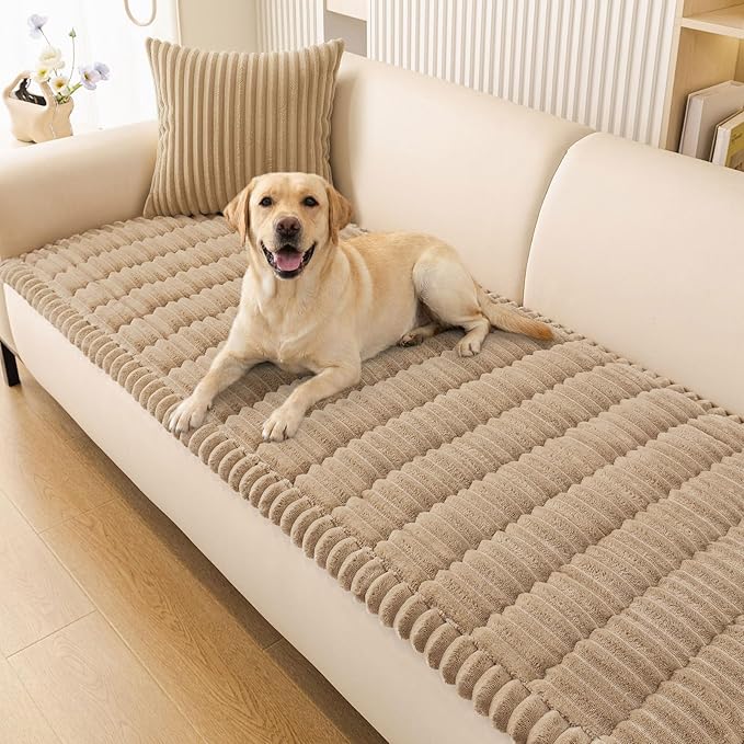 Smiry Couch Cover for Dogs Washable, Non Slip Fuzzy Pet Couch Covers for 3 by Smiry