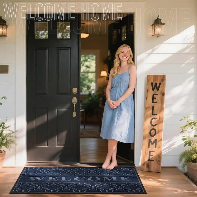 Yimobra Welcome Mat Outdoor Indoor, All-Season Waterproof Front Door Mat - Image 3