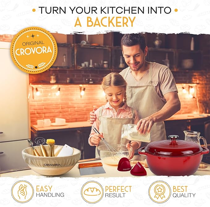 Crovora 6 QT Enameled Cast Iron Dutch Oven