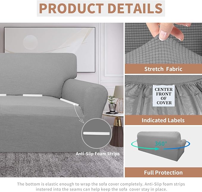 Easy-Going 100% Waterproof Couch Cover, Dual Waterproof Sofa Cover, Stretch - Image 4