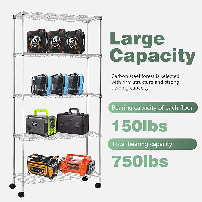 BestOffice | 5-Tier Wire Storage Shelves