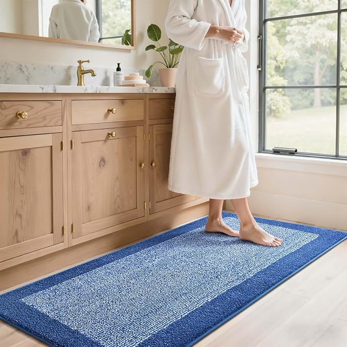 70x24 Long Bathroom Rugs Washable Non Slip, Soft Absorbent Quick Dry Mats - Image 3